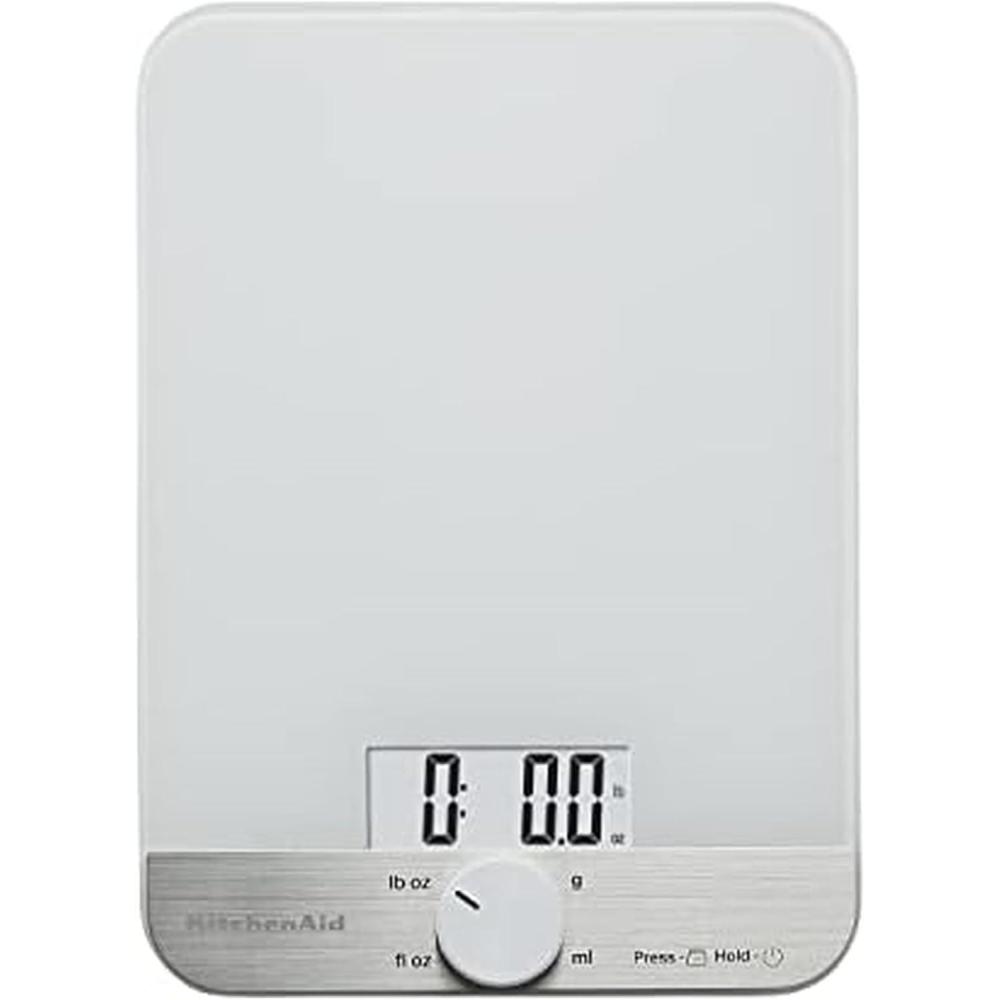 imageKitchenAid KQ908 Glass Surface 11 Pound Capacity Digital Kitchen and Food Scale White
