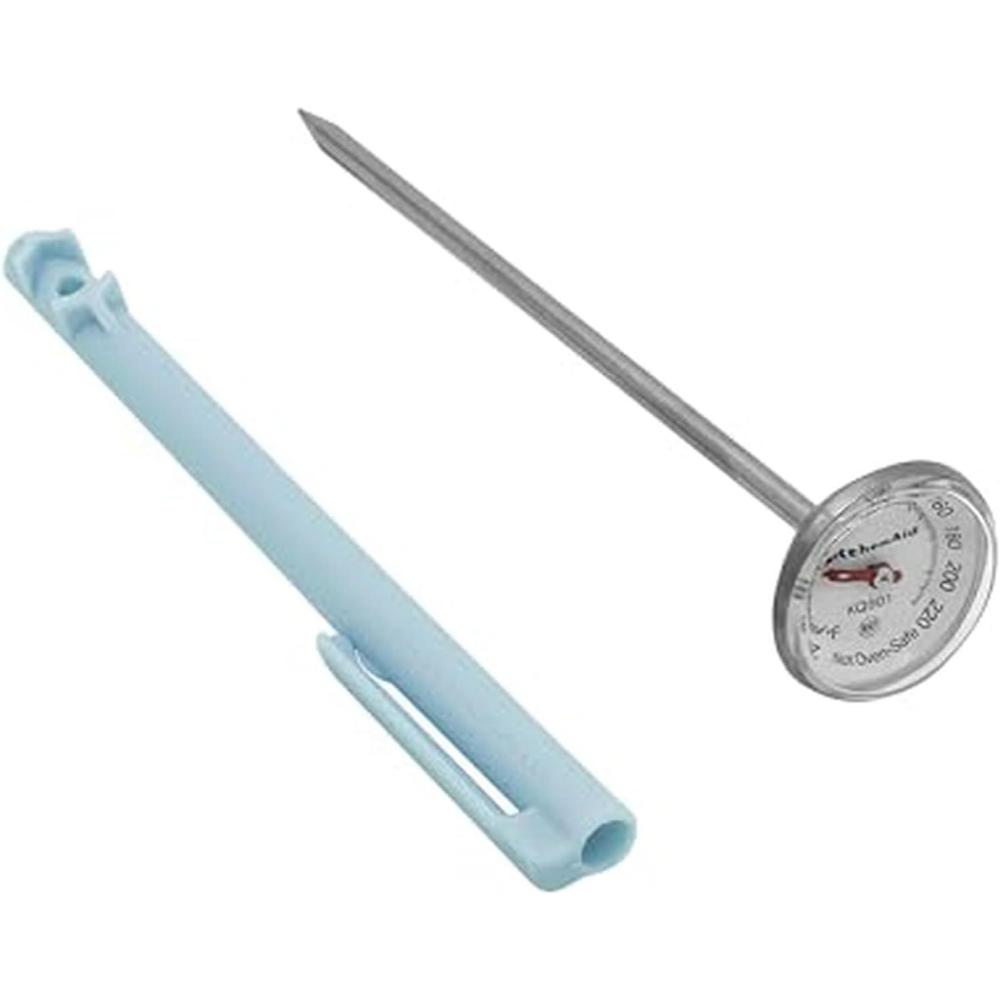 imageKitchenAid KQ919 Analog Instant Read Food and Meat Thermometer with 175inch Dial Recalibration Feature Black Storage SleeveMineral Water