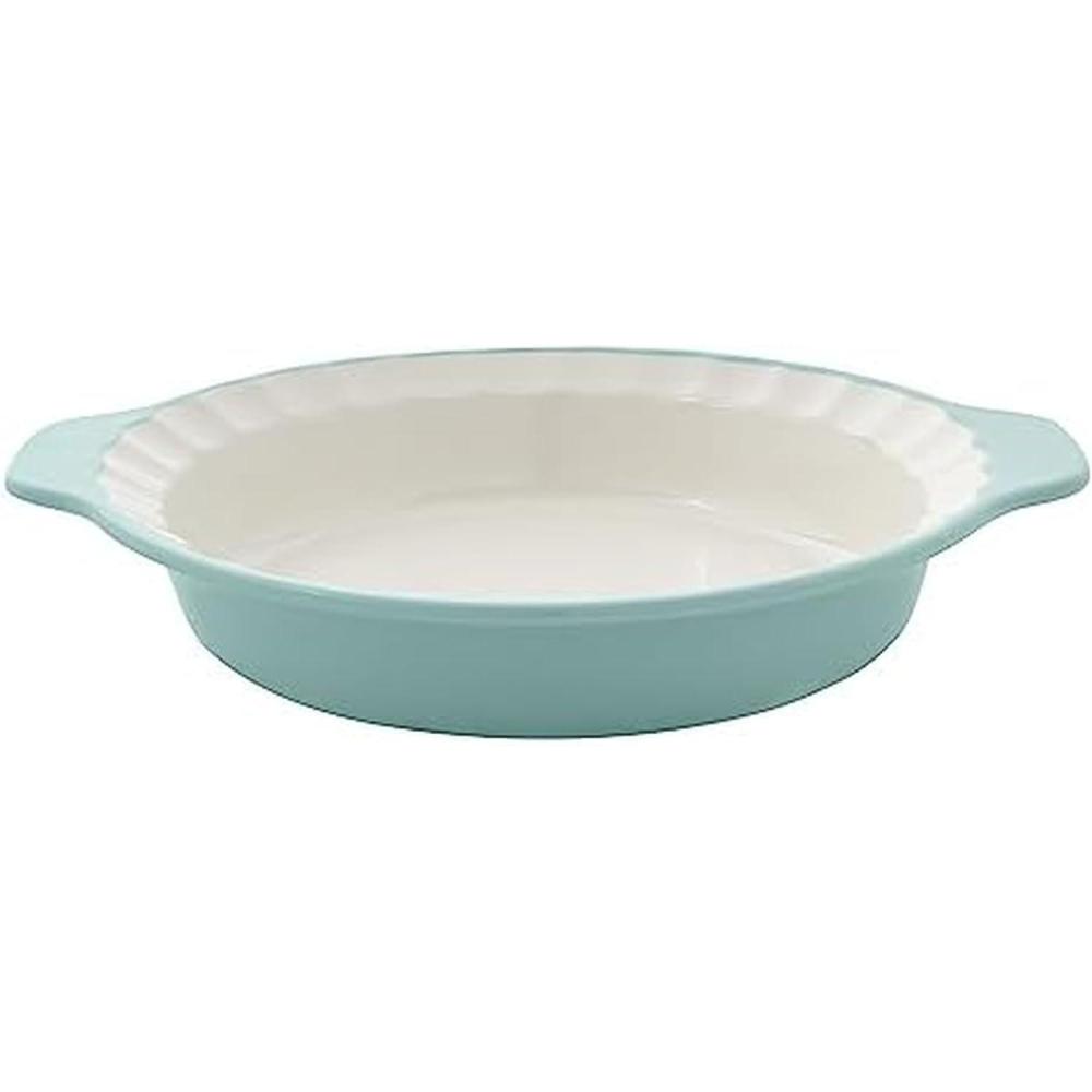 imageKitchenAid Pie Plate Vitrified Stoneware 1083in 1252in 217in Blue VelvetAqua Sky