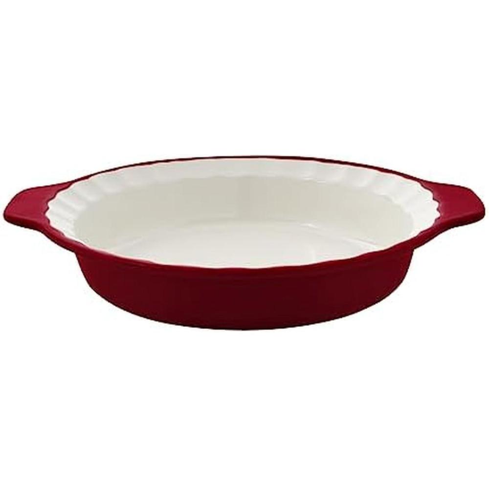 imageKitchenAid Pie Plate Vitrified Stoneware 1083in 1252in 217in Blue VelvetRed