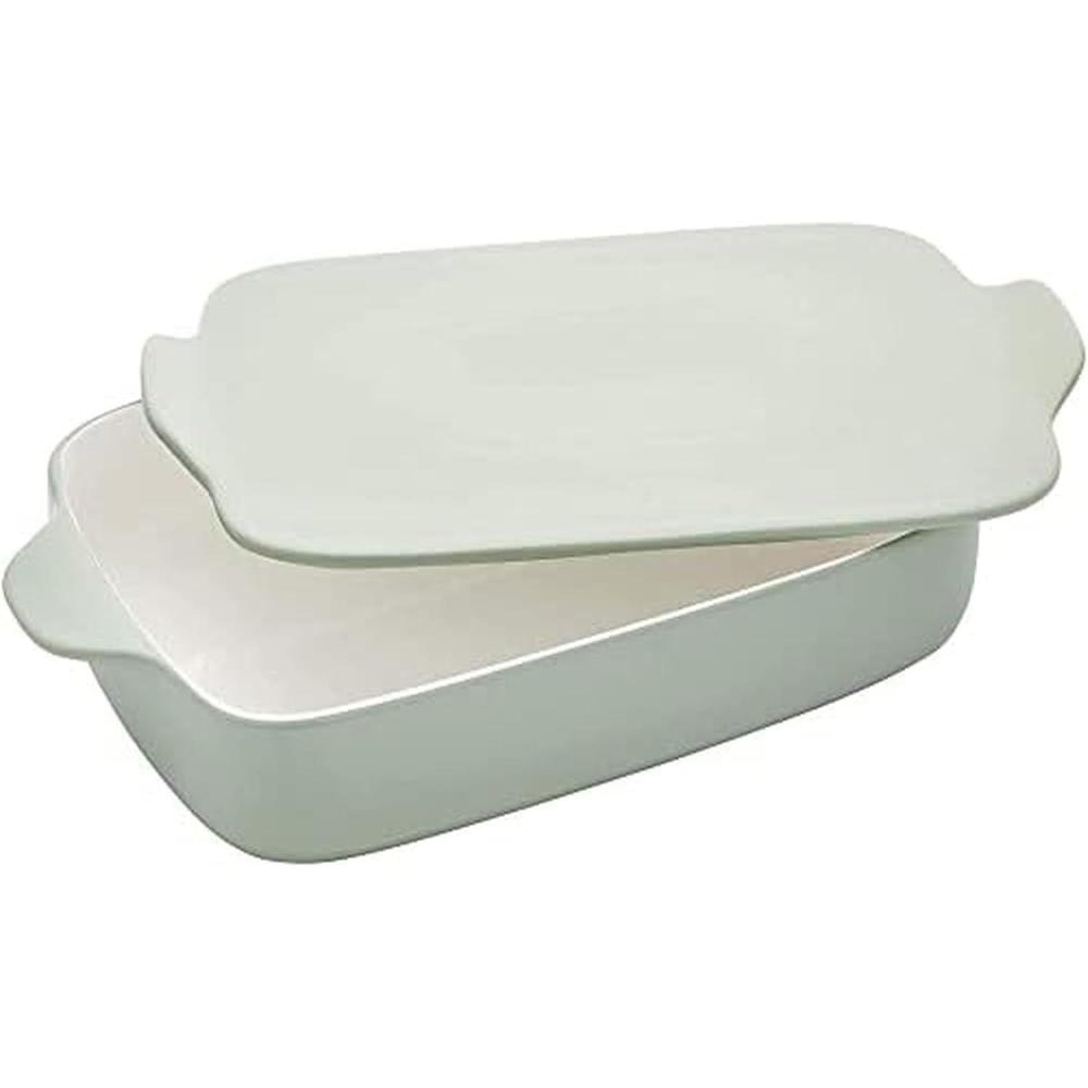 imageKitchenAid Rectangular Baker with Lid Vitrified Stoneware 9in 13in 25in Blue VelvetPistachio
