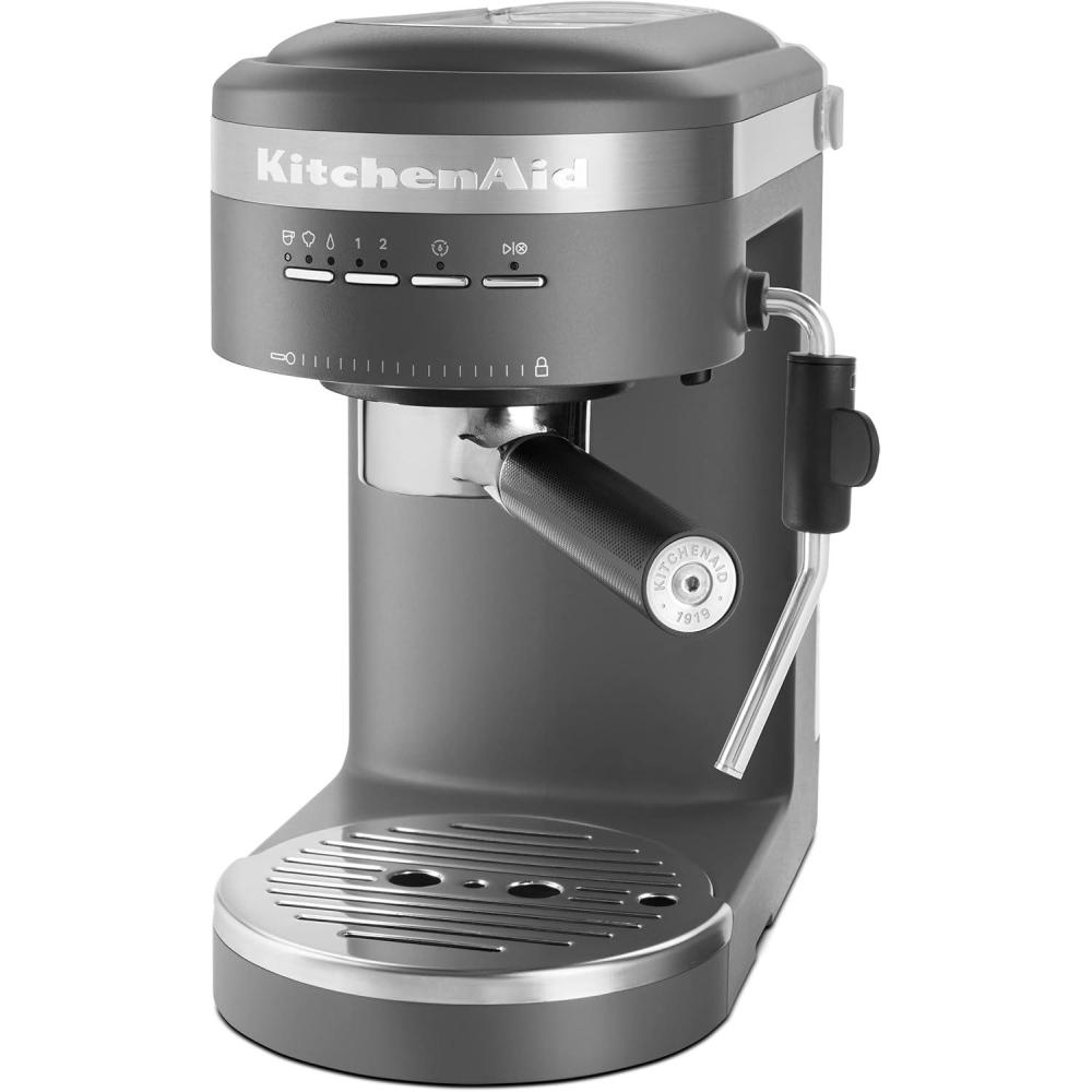 imageKitchenAid SemiAutomatic Espresso Machine and Automatic Milk Frother Attachment  KES6404Charcoal Grey