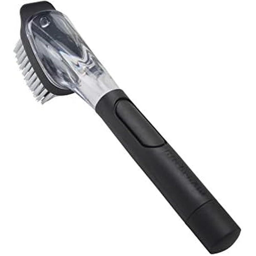 imageKitchenAid Soap Dispensing Sink Brush with Easy to Fill Handle Nylon Bristles for Tough Cleaning Comfort Grip Handle for Non Slip Grip Black