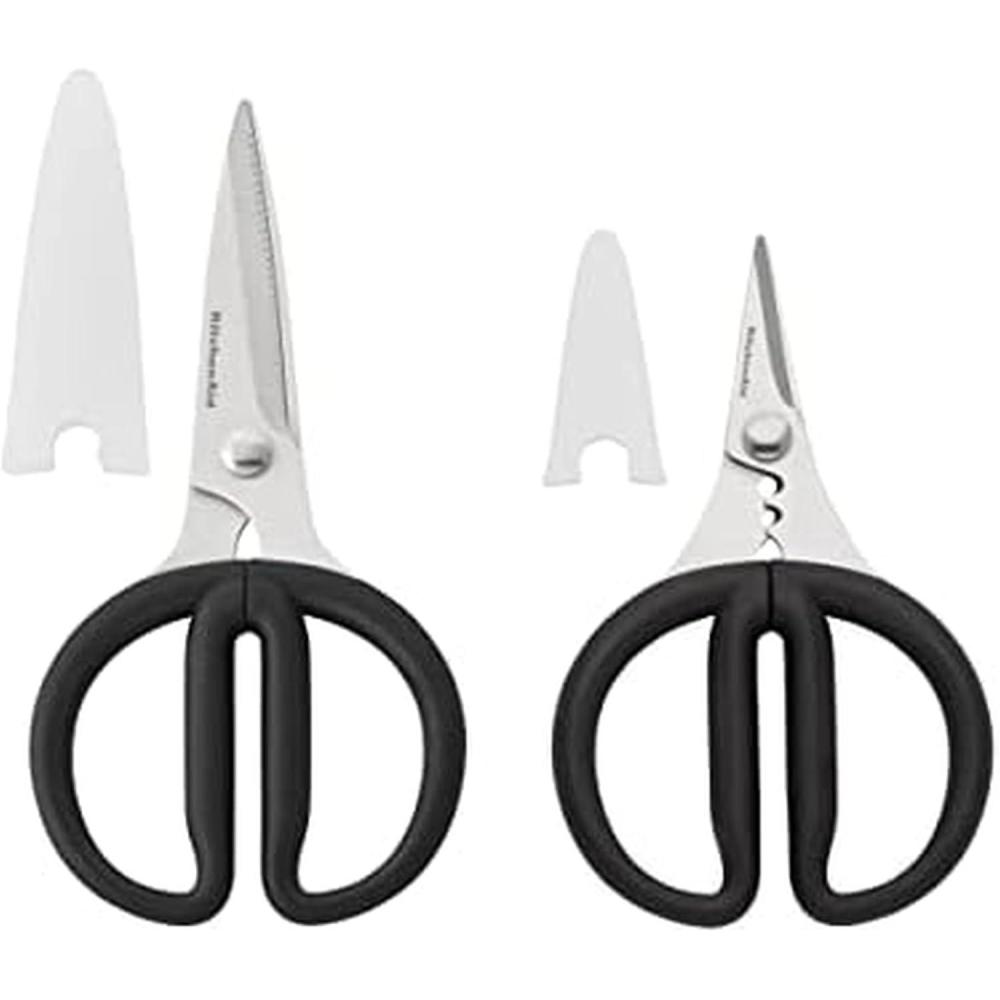 imageKitchenAid Stainless Steel All Purpose Utility and Herb Shears Set with Soft Touch Handles 2 Piece Black