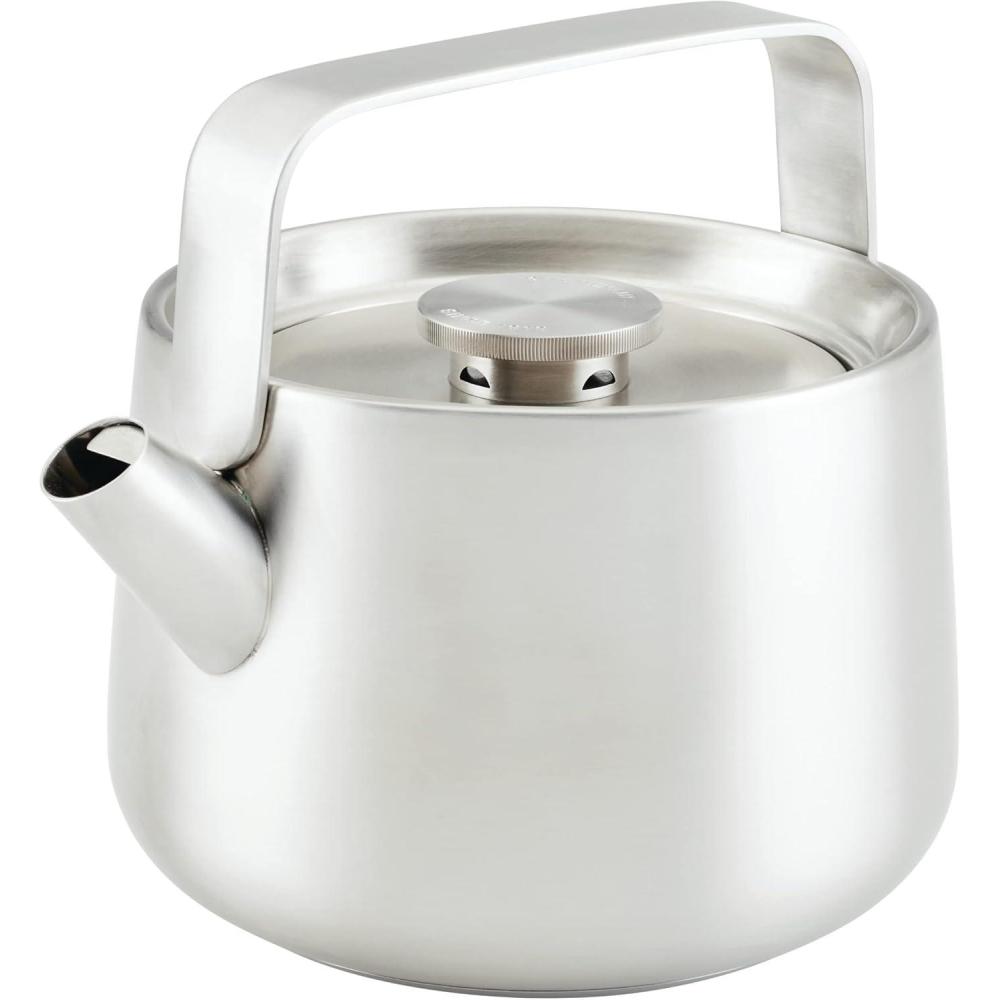 imageKitchenAid Teakettles Stainless Steel Whistling Teakettle 19 Quart Brushed Stainless SteelBrushed Stainless Steel