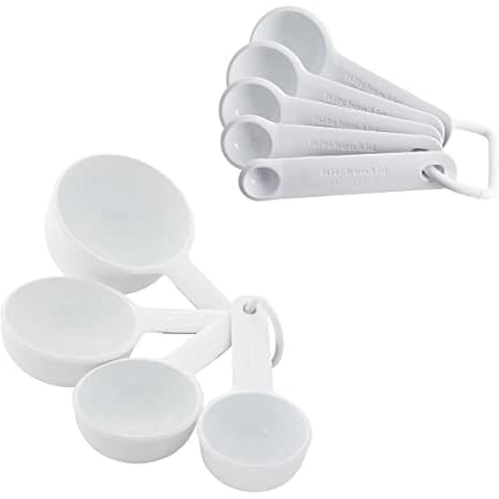 imageKitchenAid Universal Easy To Read Measuring Cup and Spoon Set with Soft Grip Handle for Maximum Control Hang Hole and Nesting For Easy Storage Dishwasher Safe 9 Piece Lavender CreamWhite