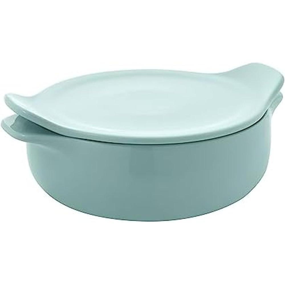 imageKitchenAid Vitrified Stoneware Round Baker 225Quart PistachioAqua Sky