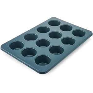 KitchenAid 12-Cup Nonstick Aluminized Steel Muffin Pan, Pistachio(Agave)