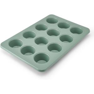 KitchenAid 12-Cup Nonstick Aluminized Steel Muffin Pan, Pistachio(Cardamom)