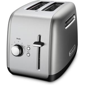 KitchenAid 2 Slice Manual Lift Toaster – KMT2115OB, Onyx Black(Contour Silver)
