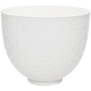 KitchenAid 5 Quart Ceramic Bowl for all 4.5-5 Quart Tilt-Head Stand Mixers KSM2CB5TWM, White Mermaid lace
