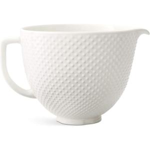KitchenAid 5 Quart Hobnail Ceramic Bowl(White Hobnail Ceramic)