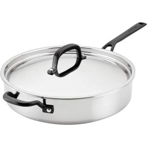 KitchenAid 5-Ply Clad Polished Stainless Steel Frying Pan/Skillet, 10 Inch – Stainless Steel(Stainless Steel)