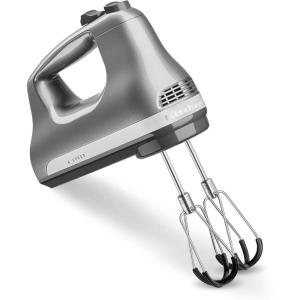 KitchenAid 6 Speed Hand Mixer with Flex Edge Beaters – KHM6118(Contour Silver)