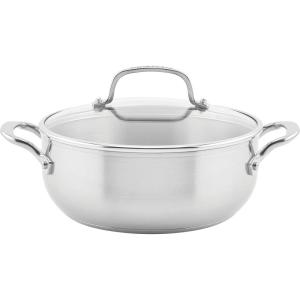 KitchenAid 71011 3-Ply Base Brushed Stainless Steel Casserole Dish/Pan with Lid, 4 Quart(Silver)
