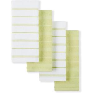 KitchenAid Albany Kitchen Towel 4-Pack Set, Lavender Cream/White, 16″x26″(Kyoto Glow)