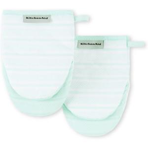 KitchenAid Albany Mini Oven Mitt 2-Pack Set, Dried Rose, 5.5″x8″(Mineral Water)