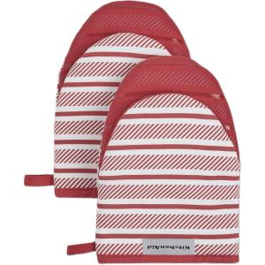 KitchenAid Albany Mini Oven Mitt 2-Pack Set, Dried Rose, 5.5″x8″(Passion Red)