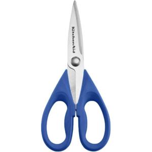 KitchenAid All Purpose Kitchen Shears with Protective Sheath Durable Stainless Steel Scissors, Dishwasher Safe, Soft Grip Comfort Handle, 8.72 Inch, Lavendar Cream(Ocean Blue)