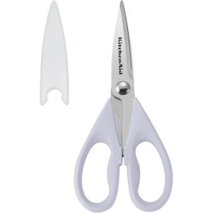 KitchenAid All Purpose Kitchen Shears with Protective Sheath Durable Stainless Steel Scissors, Dishwasher Safe, Soft Grip Comfort Handle, 8.72 Inch, Lavendar Cream(Lavendar Cream)