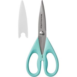 KitchenAid All Purpose Kitchen Shears with Protective Sheath Durable Stainless Steel Scissors, Dishwasher Safe, Soft Grip Comfort Handle, 8.72 Inch, Lavendar Cream(Aqua Sky)