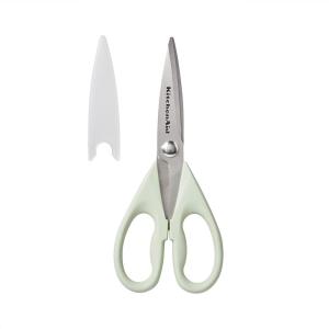 KitchenAid All Purpose Kitchen Shears with Protective Sheath Durable Stainless Steel Scissors, Dishwasher Safe, Soft Grip Comfort Handle, 8.72 Inch, Lavendar Cream(Pistachio)