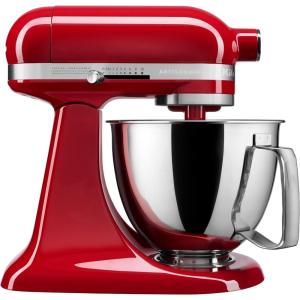KitchenAid Artisan Mini 3.5 Quart Tilt-Head Stand Mixer – KSM3316X – White(Empire Red)