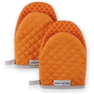 KitchenAid Asteroid Mini Oven Mitt Set, 5.5″x8″, Dried Rose, 2 Piece(Honey Orange)