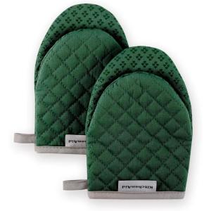 KitchenAid Asteroid Mini Oven Mitt Set, 5.5″x8″, Dried Rose, 2 Piece(Pebbled Palm Green)