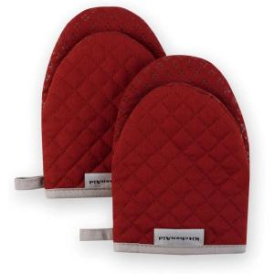 KitchenAid Asteroid Mini Oven Mitt Set, 5.5″x8″, Dried Rose, 2 Piece(Smoked Paprika Red)