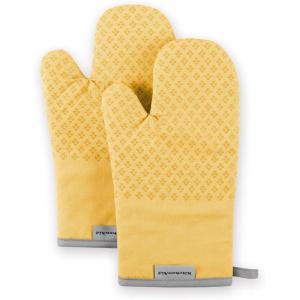 KitchenAid Asteroid Oven Mitt Set, 7″x12.5″, Aqua Sky, 2 Piece(Buttercup Yellow)
