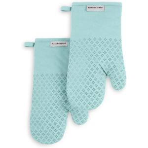 KitchenAid Asteroid Oven Mitt Set, 7″x12.5″, Aqua Sky, 2 Piece(Mineral Water)