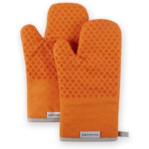 KitchenAid Asteroid Oven Mitt Set, 7″x12.5″, Dried Rose, 2 Piece(Honey Orange)