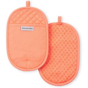 KitchenAid Asteroid Pot Holder 2-Pack Set, Dried Rose, 6.5″x10″(Bird of Paradise)