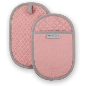 KitchenAid Asteroid Pot Holder 2-Pack Set, Dried Rose, 6.5″x10″(Dried Rose)