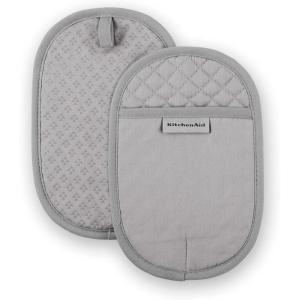 KitchenAid Asteroid Pot Holder 2-Pack Set, Dried Rose, 6.5″x10″(Gray)