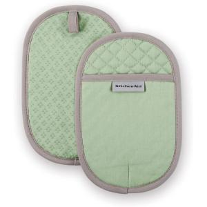 KitchenAid Asteroid Pot Holder 2-Pack Set, Dried Rose, 6.5″x10″(Pistachio Green)