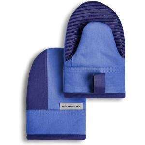 KitchenAid Beacon Two-Tone Non-Slip Mini Oven Mitt Set, Blue Velvet/Blue Heaven, 5.5″x8″, 2 Piece(Blue Corn/Cobalt)