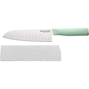 KitchenAid Classic Chef Knife with Custom-Fit Blade Cover, Sharp Kitchen Knife, High-Carbon Japanese Stainless Steel Blade Blade, 8 inch, Pistachio(Pistachio)