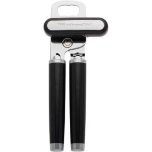 KitchenAid Classic Multifunction Can Opener and Bottle Opener Easy to Use, Razor Sharp Stainless Steel Cutting Wheel, Soft Ergonomic Handles, Lavendar Cream(Black)