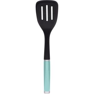 KitchenAid Classic Nylon Slotted Turner, 13.66-Inch, Black(Aqua Sky)