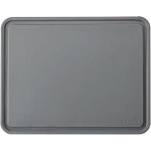 KitchenAid Classic Plastic Cutting Board with Perimeter Trench and Non Slip Edges, Dishwasher Safe, 11 x 14 inch, Ink Blue(Gray)