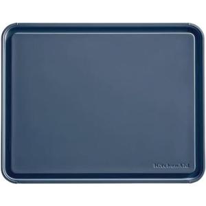 KitchenAid Classic Plastic Cutting Board with Perimeter Trench and Non Slip Edges, Dishwasher Safe, 11 x 14 inch, Ink Blue(Ink Blue)