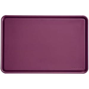 KitchenAid Classic Plastic Cutting Board with Perimeter Trench and Non Slip Edges, Dishwasher Safe, 8 x 10 inch, Ink Blue(Beetroot)
