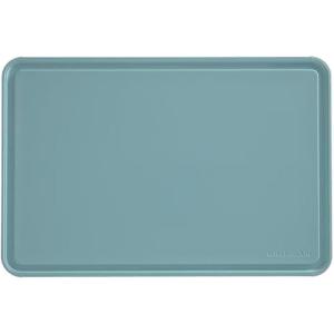 KitchenAid Classic Plastic Cutting Board with Perimeter Trench and Non Slip Edges, Dishwasher Safe, 8 x 10 inch, Ink Blue(Blue)