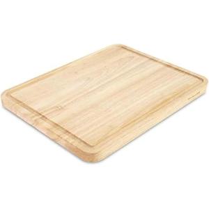 KitchenAid Classic Rubberwood Cutting Board with Perimeter Trench, Reversible Chopping Board, 11-inch x 14-Inch, Natural(14″L x 11″W)