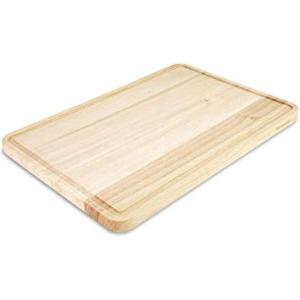 KitchenAid Classic Rubberwood Cutting Board with Perimeter Trench, Reversible Chopping Board, 11-inch x 14-Inch, Natural(18.1″L x 12″W)