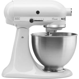 KitchenAid Classic Series 4.5 Quart Tilt-Head Stand Mixer K45SS, White(White)