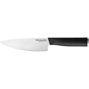 KitchenAid Classic Serrated Bread Knife with Custom-Fit Blade Cover, 8-inch, Sharp Kitchen Knife, High-Carbon Japanese Stainless Steel Blade, Black(6″)