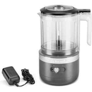 KitchenAid Cordless 5 Cup Food Chopper, KFCB529QAC Almond Cream(Charcoal Grey)
